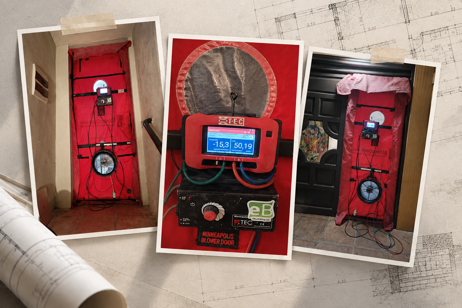 Blower door tests establish the pre-renovation airtightness of Casa Palacio de los Torrero